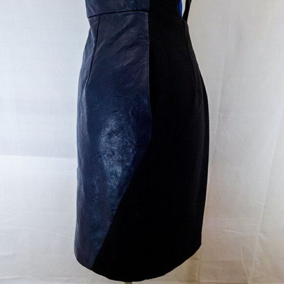 ABS Allen Schwartz Vegan Leather Dress w/ Back Cut - Picture 6 of 12